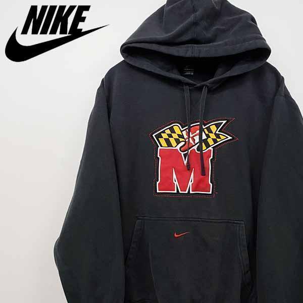 ナイキ NIKE 希少デザイン 刺繍ロゴスウッシュ  パーカー L