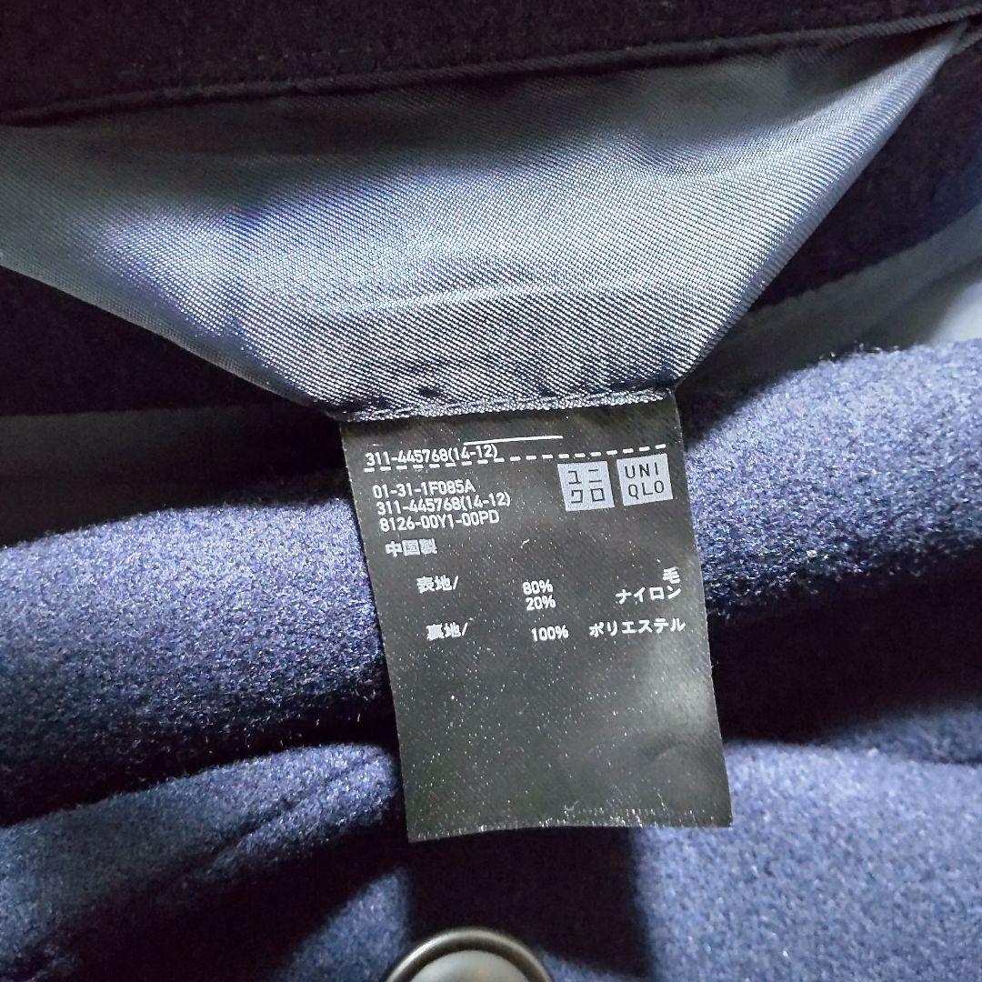 ユニクロ　UNIQLO+J　ウールブレンド　チェスターコート　ネイビー　XL