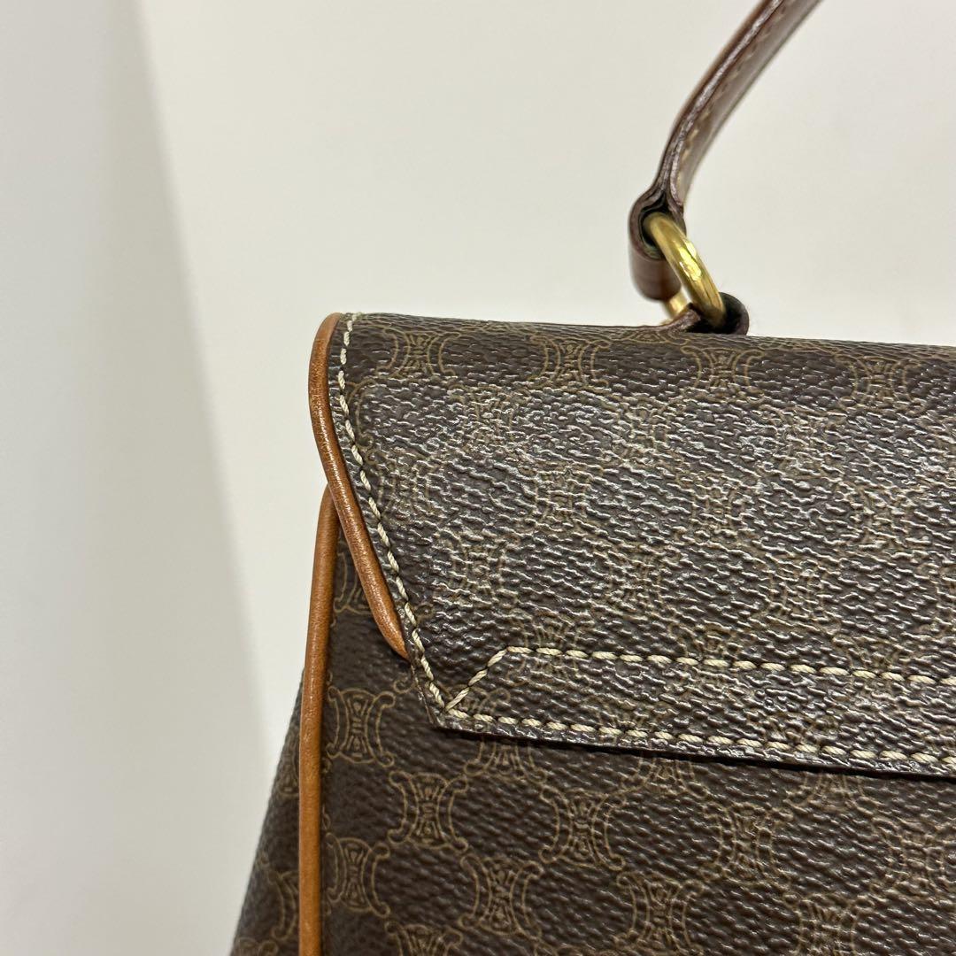 美品‼️CELINE マカダム柄 ハンドバッグ ワンハンドル ゴールド金具