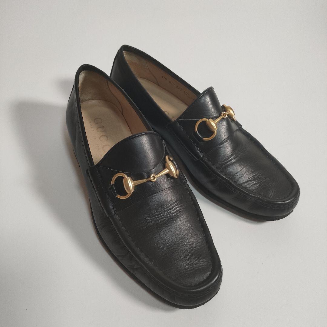 GUCCI ホースビットローファー 黒 40½ グッチ メンズ