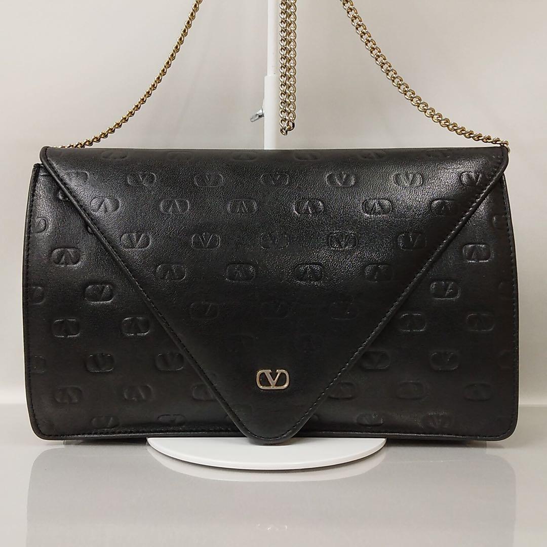 Valentino Garavaniショルダーバッグ ブラック レザー タッセル