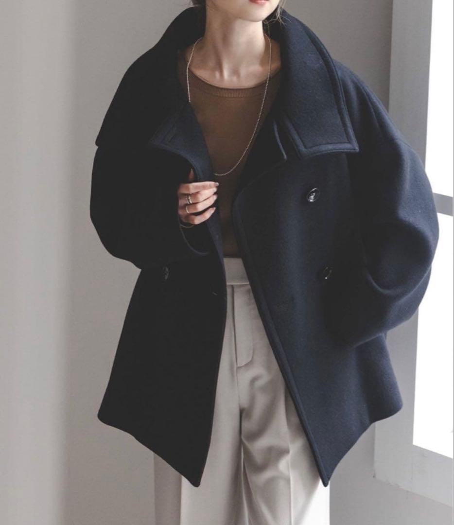 ノーブル スタンド オーバーコート ウール ブラック F SIZE Noble