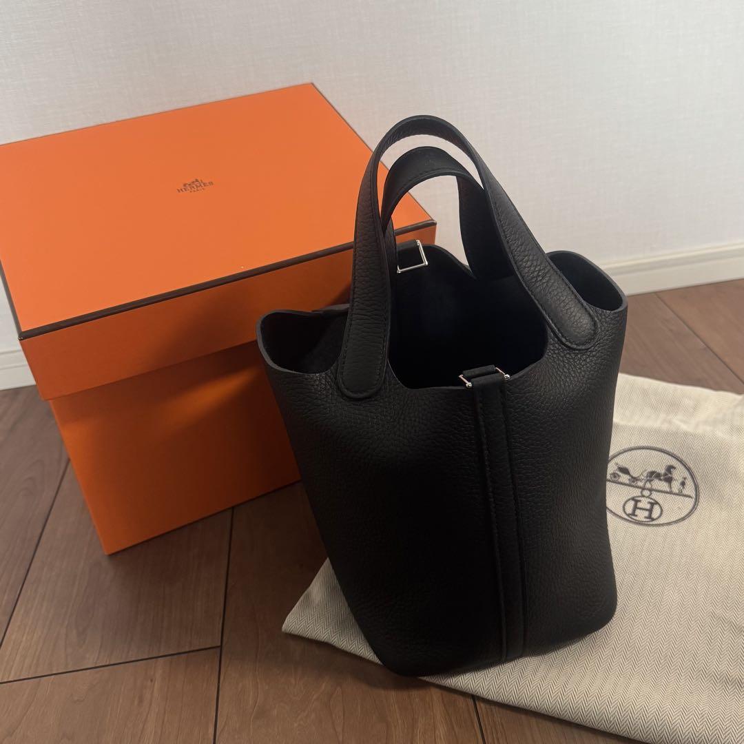 新品未使用 HERMES ピコタンロックPM (ブラック×シルバー金具)