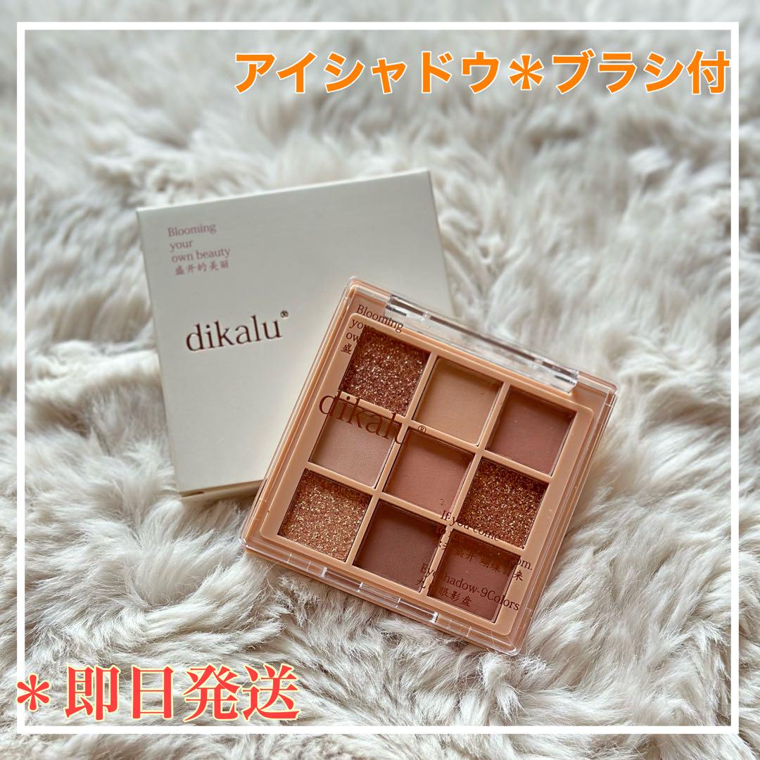 新品 未使用 アイシャドウ パレット 9色 ブラシ付 ピンク