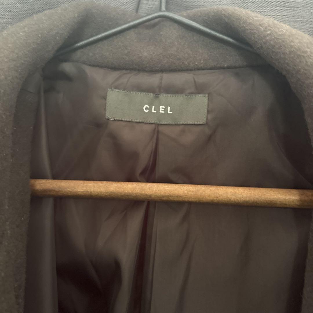 【CLEL】テックメルトンルーズ ダブルチェスターコート　(ダークブラウン)