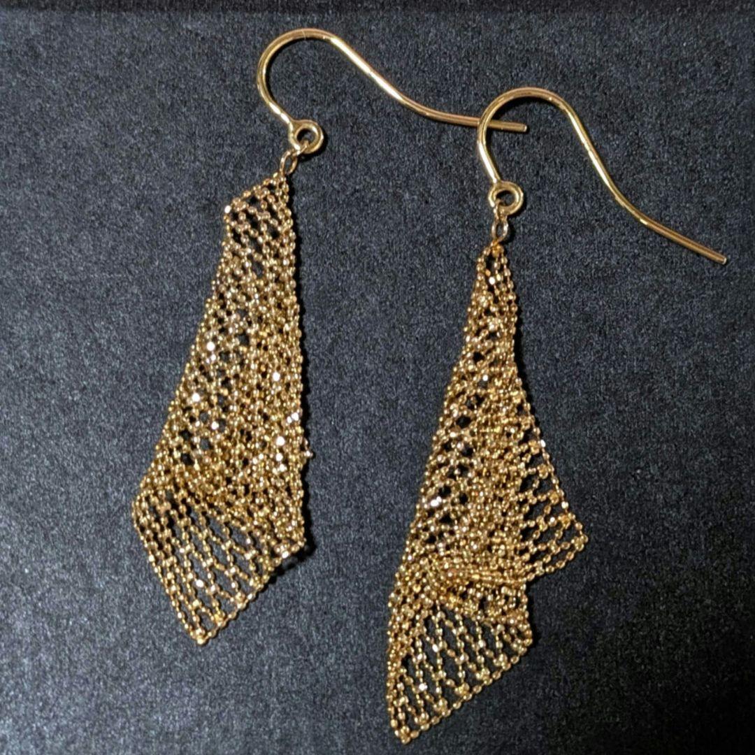 K18YG シルクスタイルソフトモチーフピアス