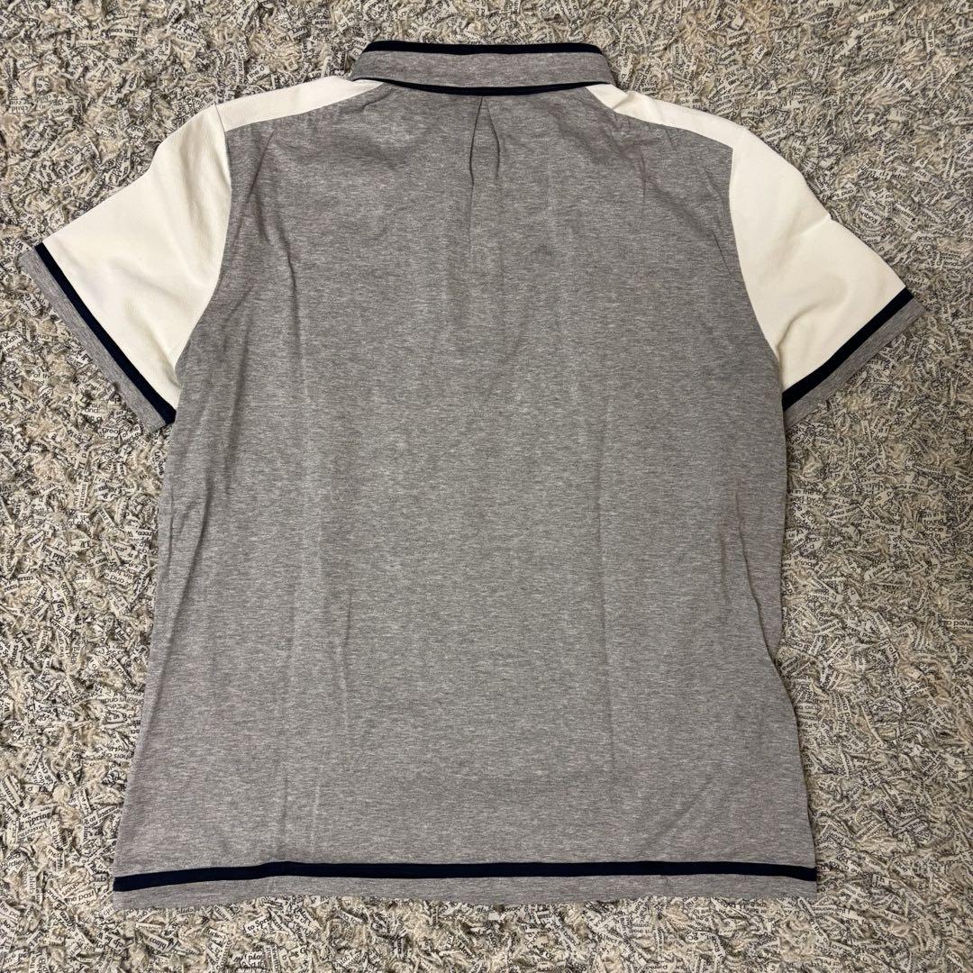 美品【ランバンスポール LANVIN】42サイズ2L 半袖 ポロシャツホワイト