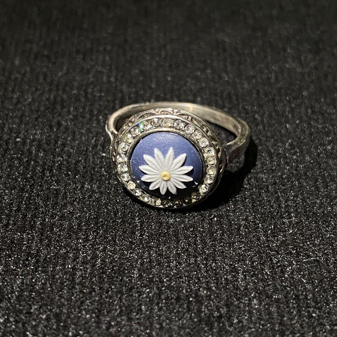 【良品】 wedgewood ジャスパーデイジー リング シルバー製 11号
