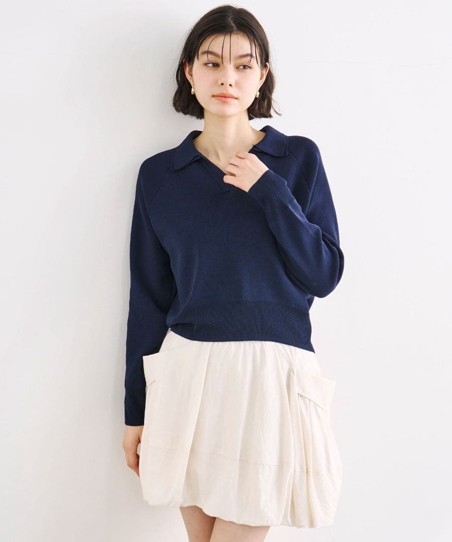 スキッパーニットプルオーバーM