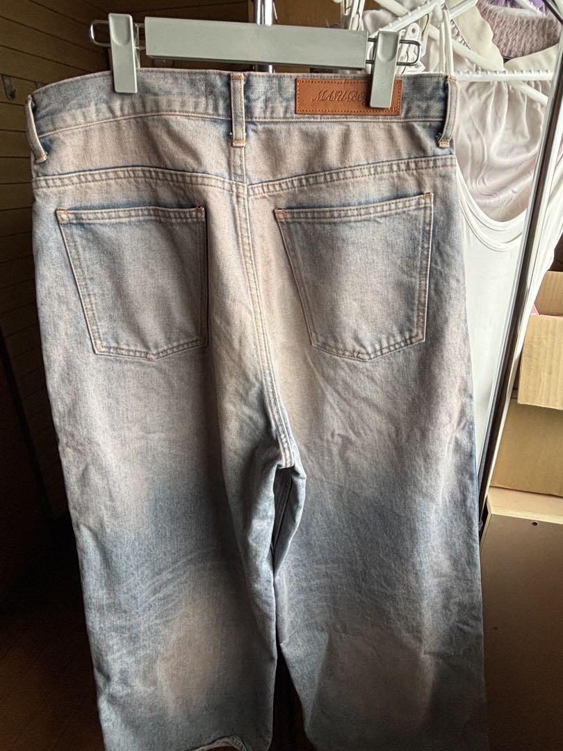 パンツ MASU BAGGY JEANS OVER DYE PINK