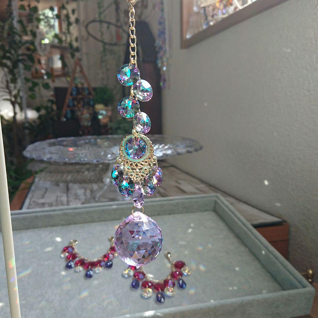 雪月花様•*¨*•.¸♬︎ハンドメイドスワロフスキーバッグチャーム