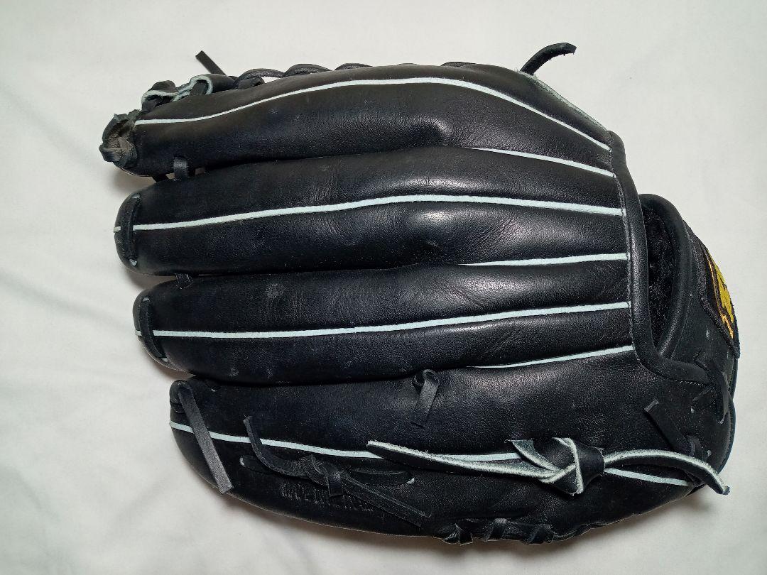 【美品】 ZETT ゼット 軟式 オールラウンド グローブ グラブ 右 野球 黒