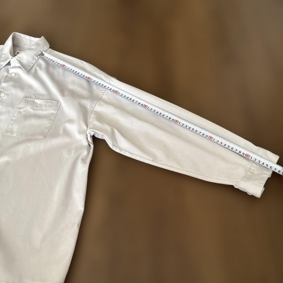 ホワイト グレー長袖シャツM