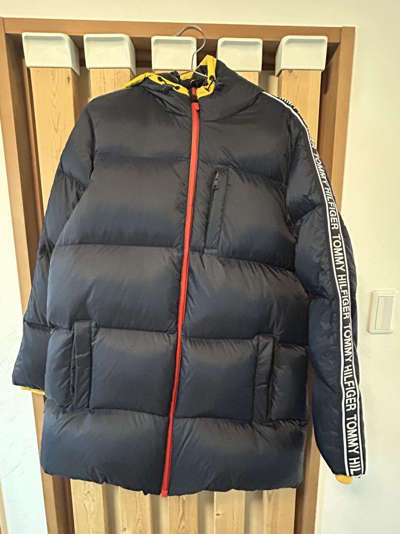 TOMMY HILFIGER フード付きダウンジャケット Lサイズ ネイビー