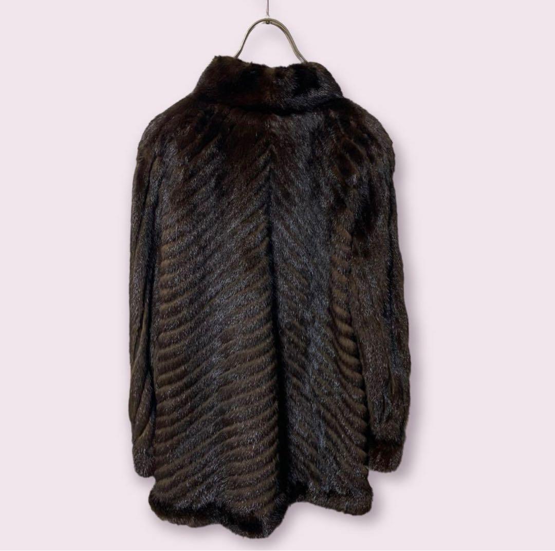 美品 サガミンク SAGA MINK デザインミンク ショートコート 9号
