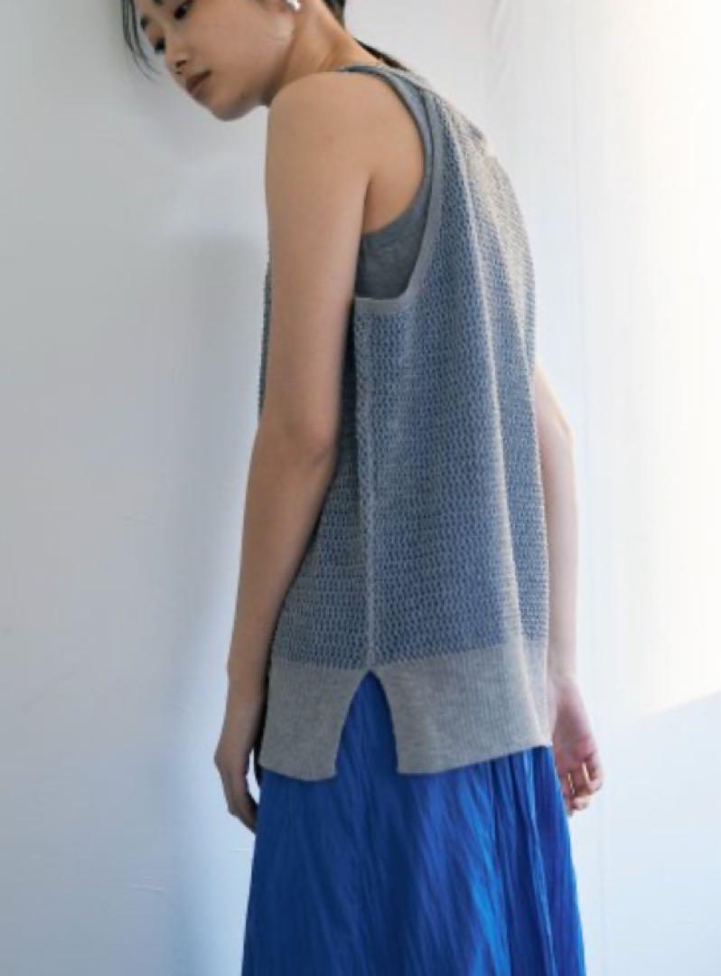 今週のおすすめ製品 美品 Audrey Wad配色ハニカム柄タンクトップニット John and トップス
