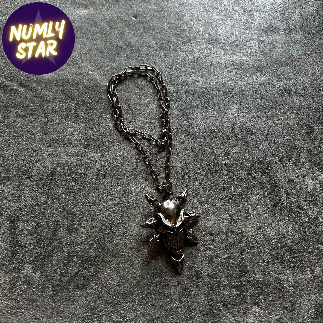 archive grunge scull needle necklace y2k - メルカリ