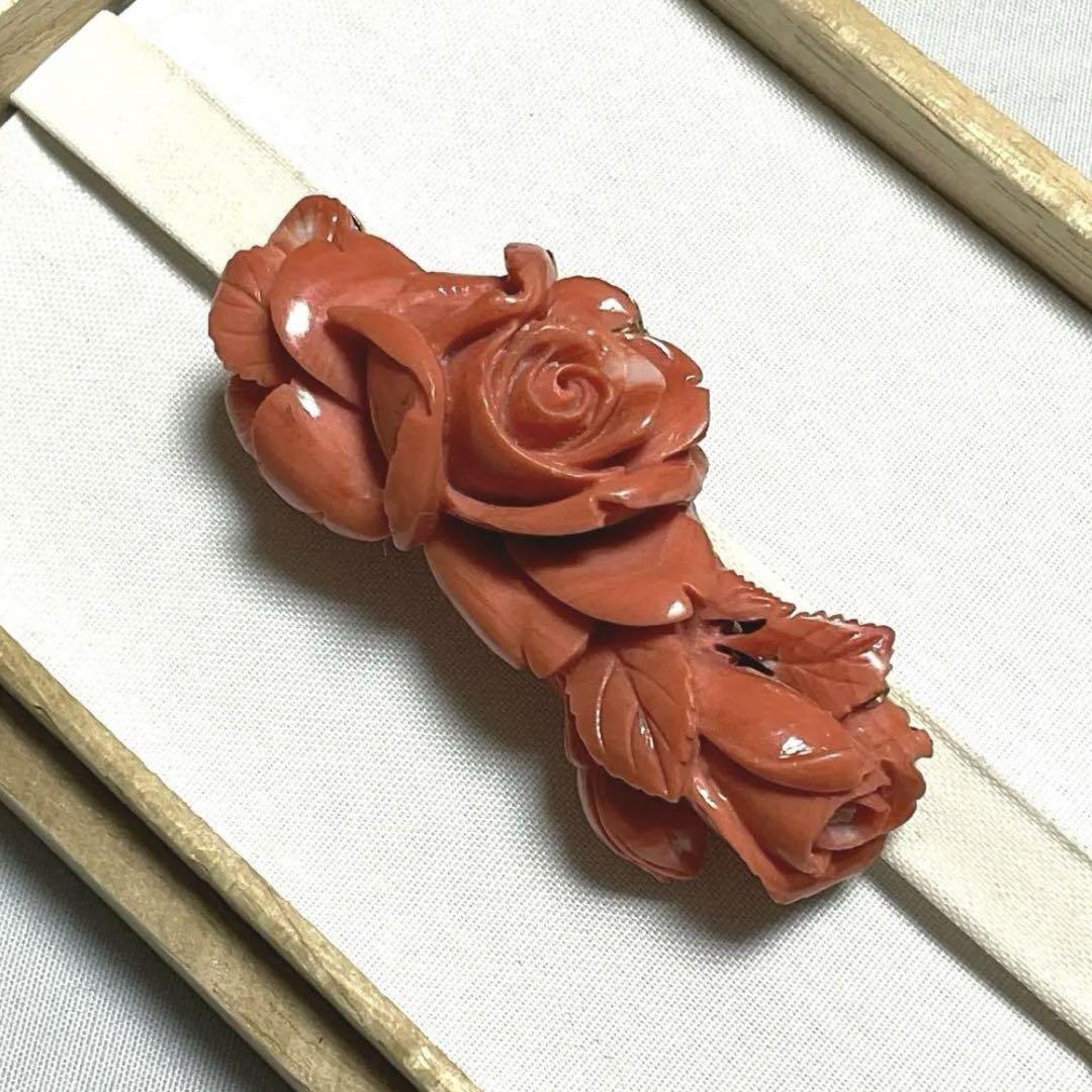 本珊瑚　帯留め 本珊瑚 帯留め K18 薔薇 約22.5g - メルカリ