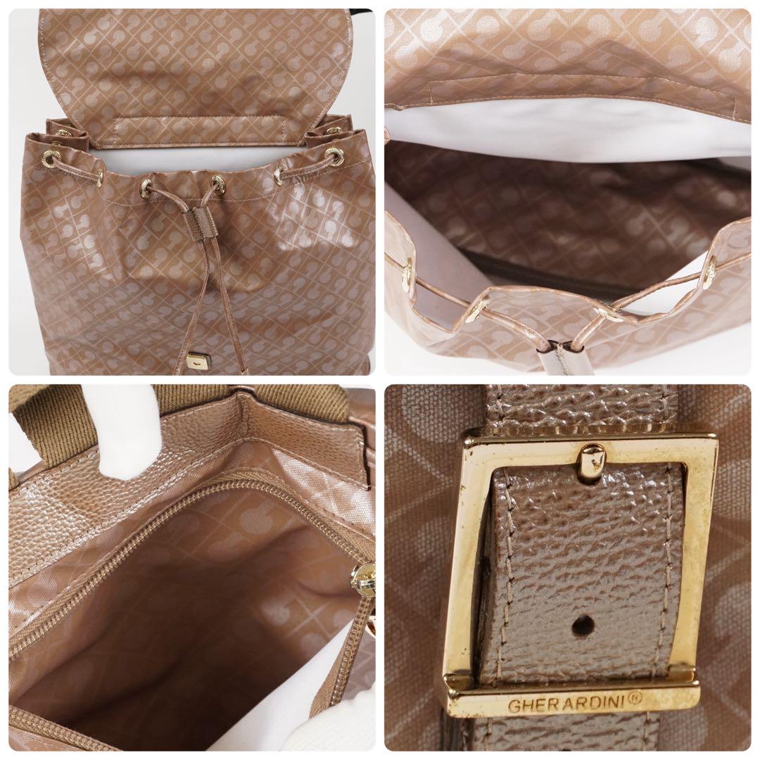 未使用✨】ゲラルディーニ ロゴ総柄 リュック ロゴ金具 レザー