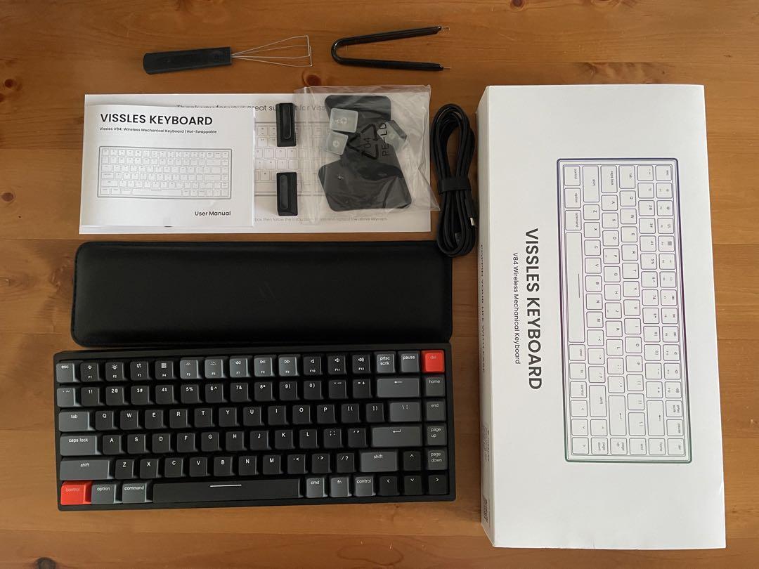 日本初の VISSLES メカニカルキーボード/青軸/リストレスト付き pro ...