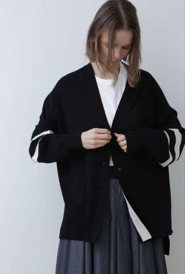 オーバー サイズ ライン カーディガン オーバー サイズ ライン カーディガン