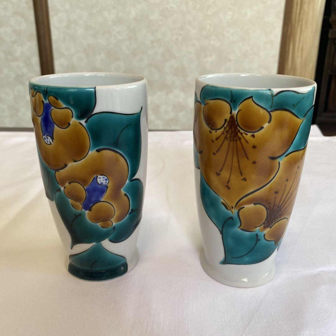 加賀 九谷焼 茶道具セット 多色花模様 陶器製 工芸品