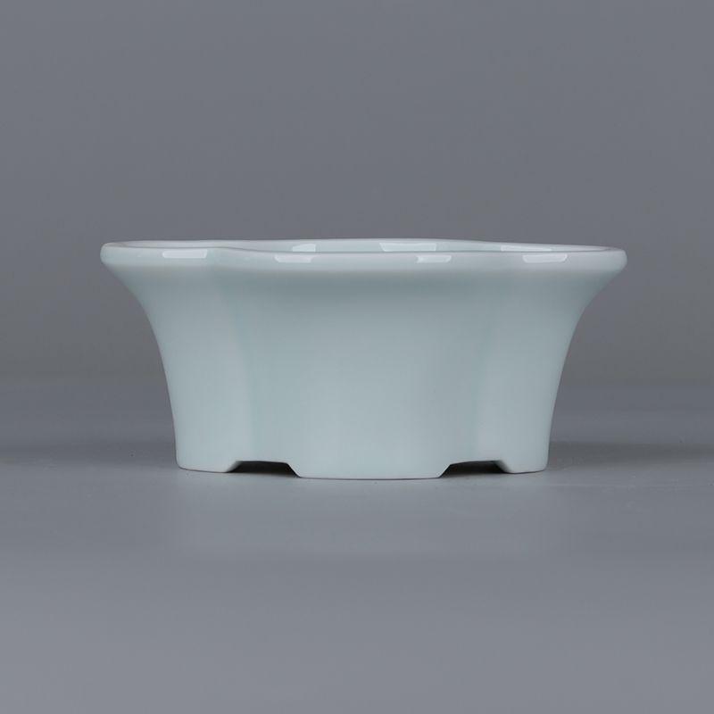 景徳鎮 影青陶磁 海棠筆洗 多肉菖蒲盆 装飾品 現代工芸品 美術品 置物