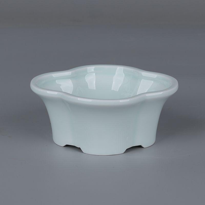 景徳鎮 影青陶磁 海棠筆洗 多肉菖蒲盆 装飾品 現代工芸品 美術品 置物