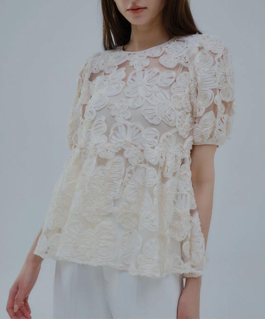 [即日発送］orgue Flower embroidery blouse