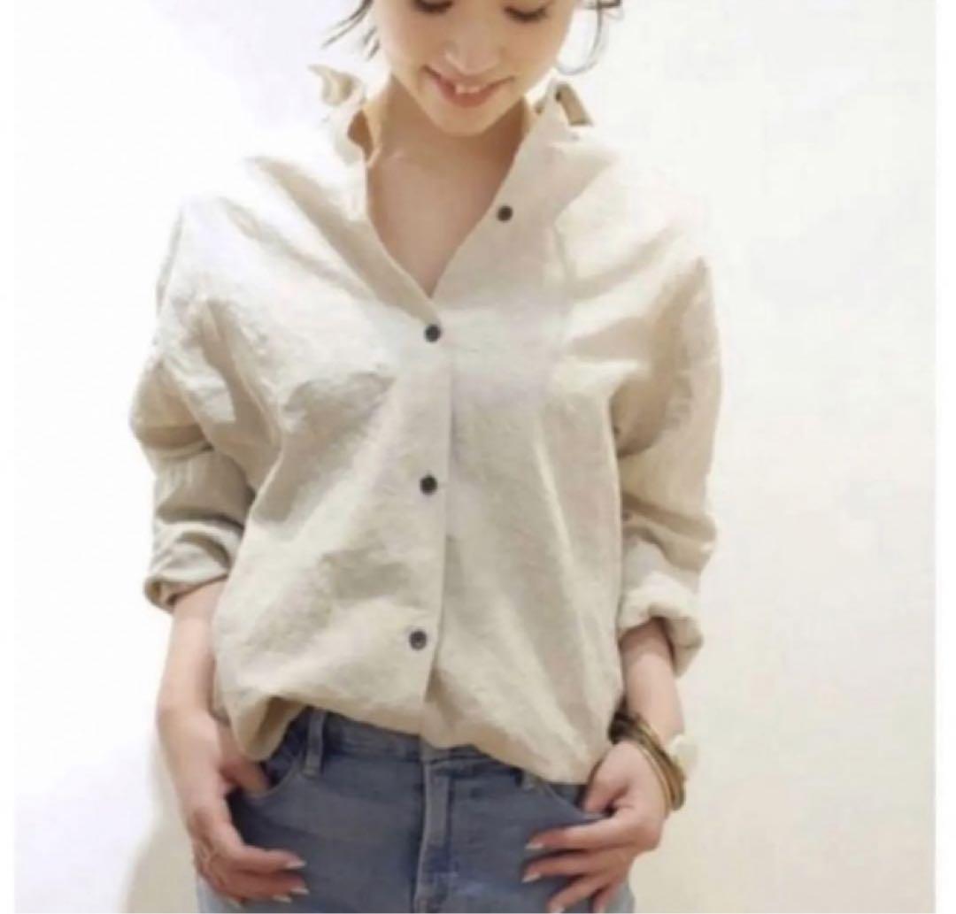 Deuxieme Classe リネンシャツ ベージュ