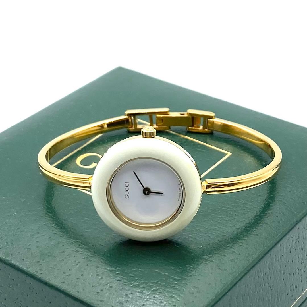 きなこもかです　美品☆稼働　GUCCI　新品電池　チェンジベゼル　腕時計