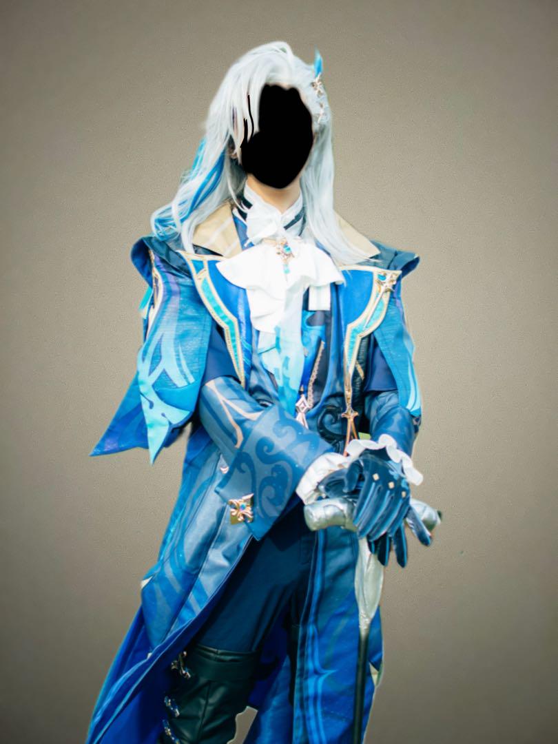 ヌヴィレット コスプレ衣装 3分妄想製 ウィッグ 靴セット