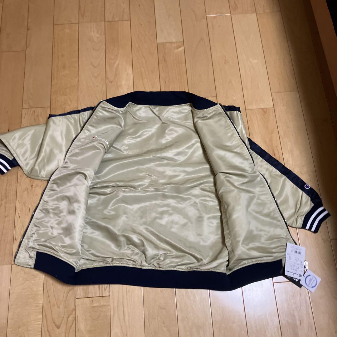Champion スタジャン ネイビー・ベージュ