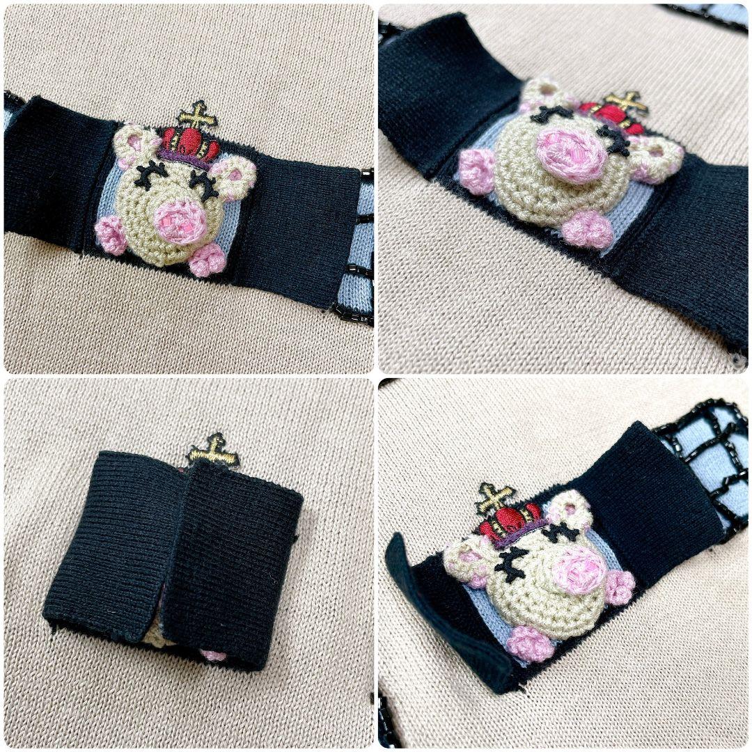【極美品・かわいい✨】アルベロベロ　ニット　チュニック\r
ビーズ　ブタ