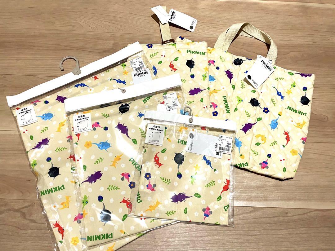 【新品】ピクミン　レッスンバッグ　シューズ入れ　巾着3点　まとめ売り　5点セット