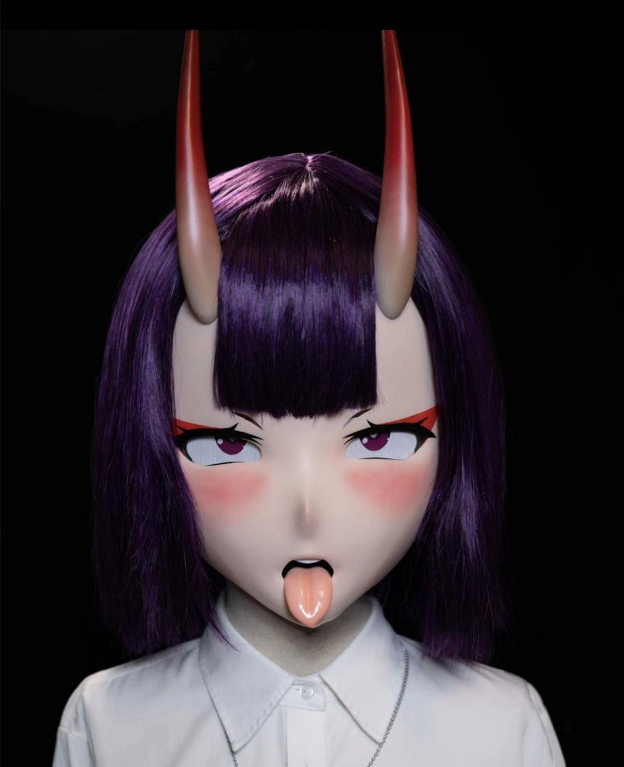 酒呑童子  着ぐるみ 　マスク 　コスプレ　コスチューム　　全頭面　　鍵付き