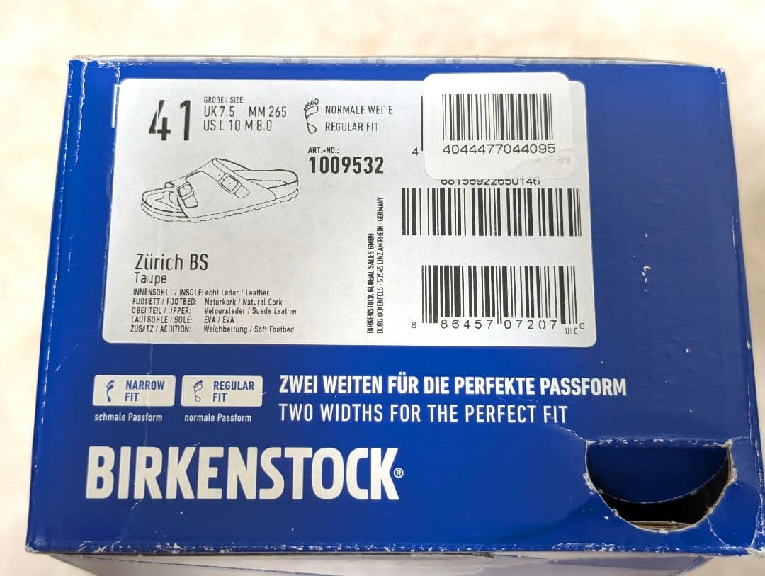 【未使用品/箱有】BIRKENSTOCK チューリッヒ ソフトフットベッド 【未使用品/箱有】BIRKENSTOCK チューリッヒ ソフトフットベッド