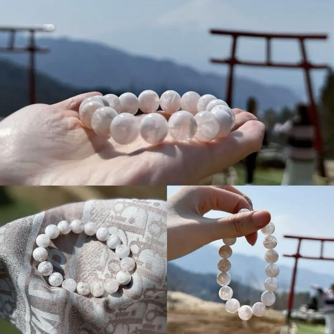 天然スノーファントムブレスレット（4A級白水晶·満色・11〜11.8mm）