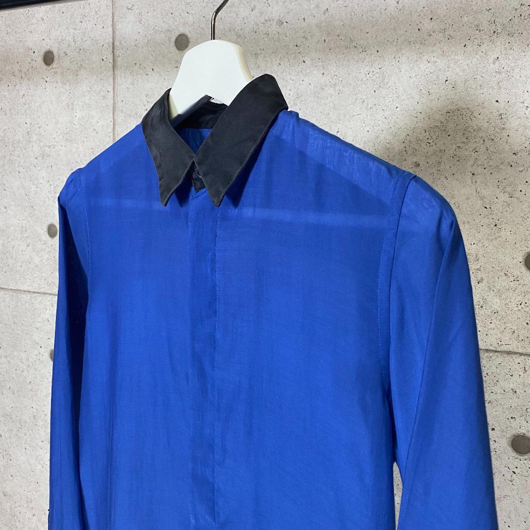 ジョンローレンスサリバン  デザイン古着 シースルーシルクシャツ38