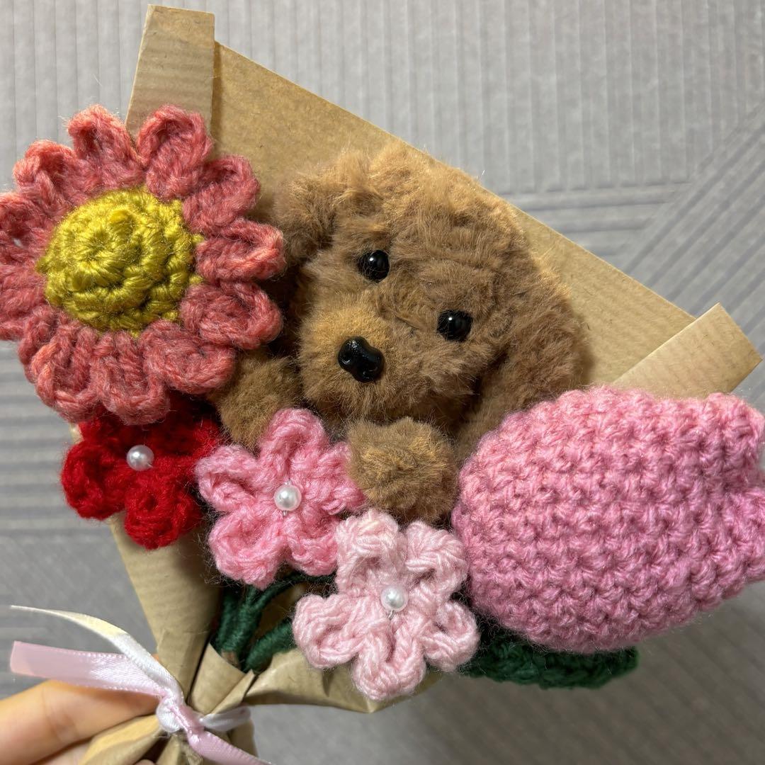 毛糸の花束 枯れない花 ピンク① 編み物 あみぐるみ - メルカリ
