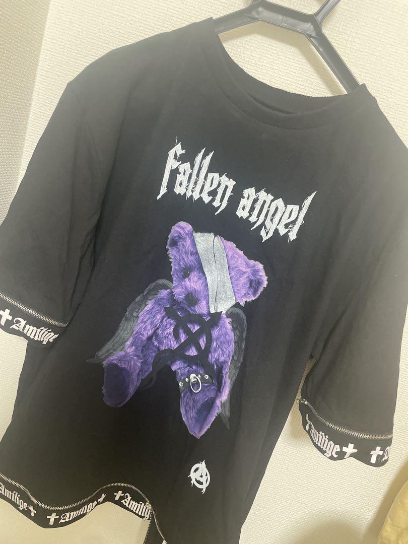 ファッションの ロゴテープZIPTシャツ アミリージュ Amilige BLACK メルカリ - トップス