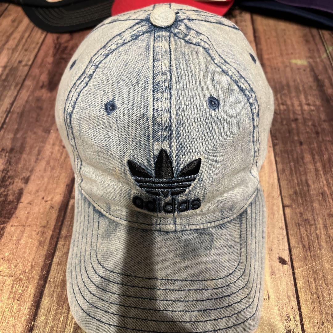 アディダスadidas★デニムキャップ ロゴ刺繍入り★海外限定モデル adidas（アディダス）の「adidas デニム 帽子 ロゴ Denim cap