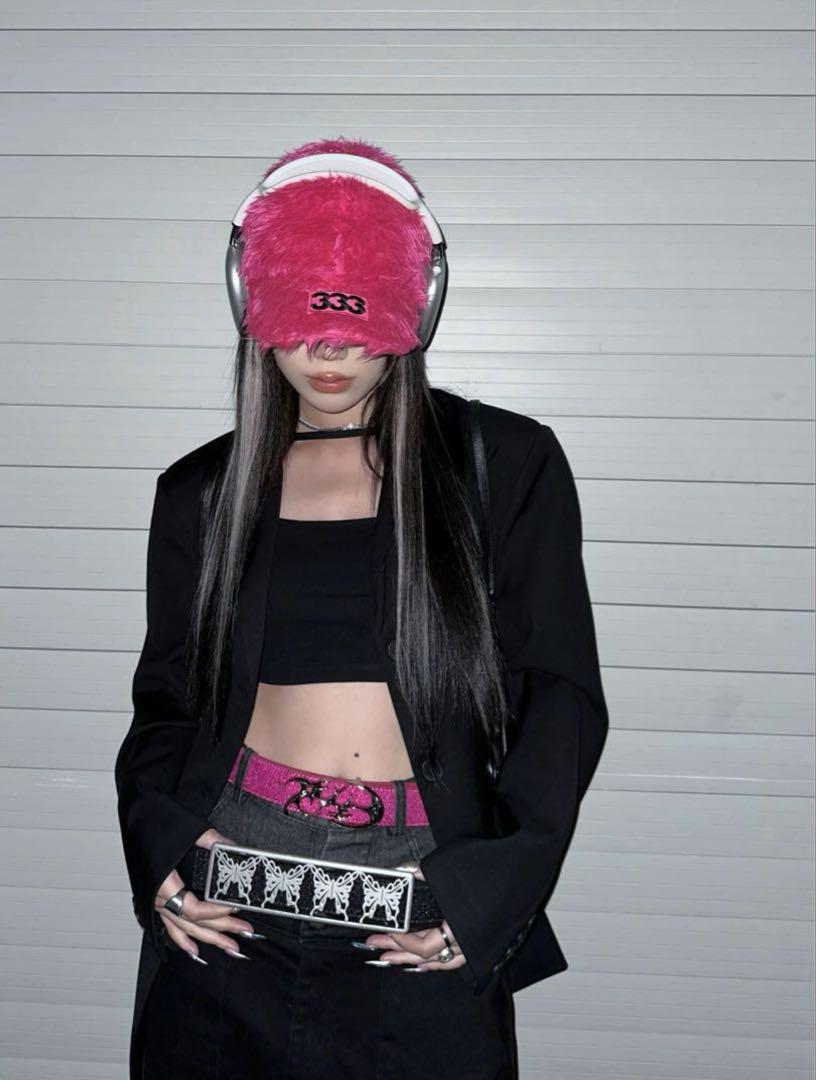 PCCVISION opium fur cap（pink）