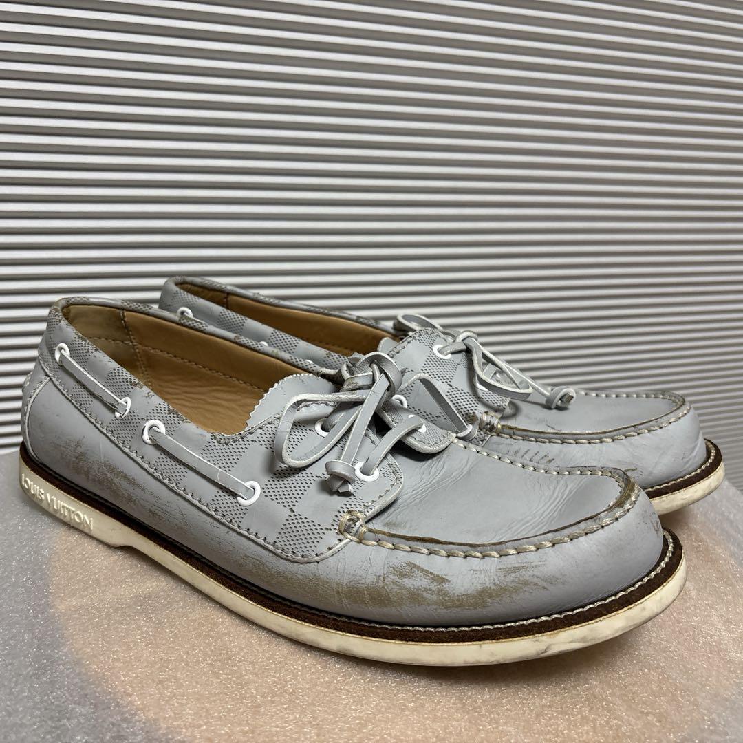 希少 ルイヴィトン デッキシューズ レザー SALE】LOUIS VUITTON デッキシューズ - メルカリ