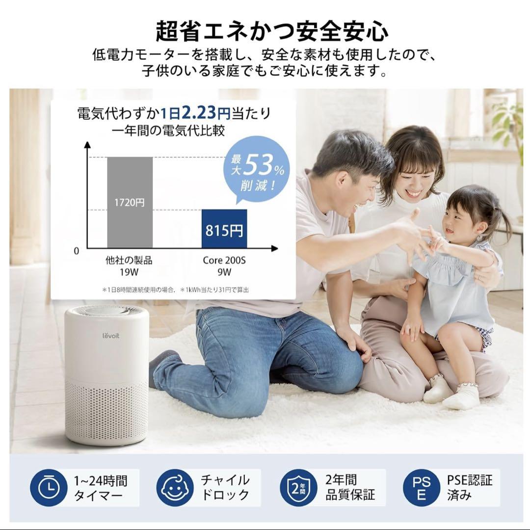 Levoit 空気清浄機 18畳 Core 200S ホワイト　専用フィルター付