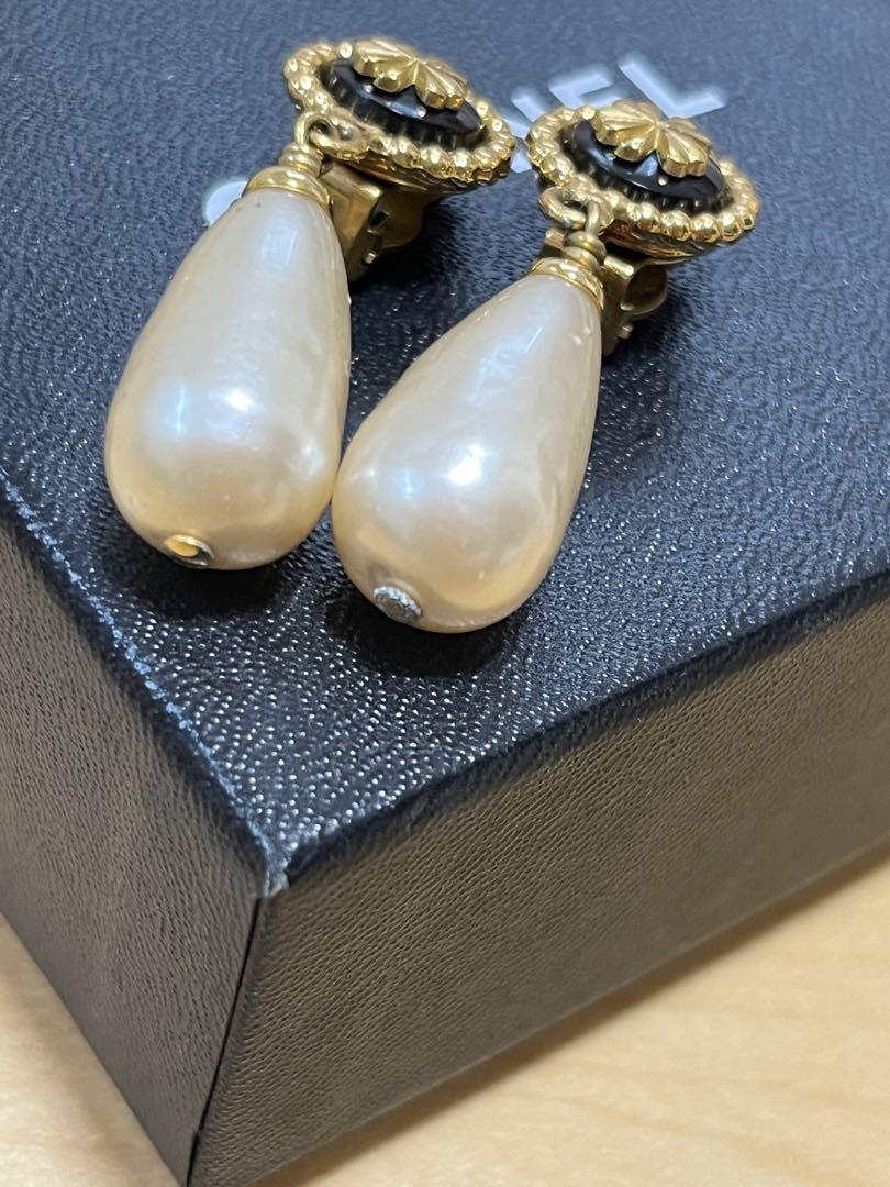 希少❗️ビンテージCHANEL ゴールド パール ドロップイヤリング