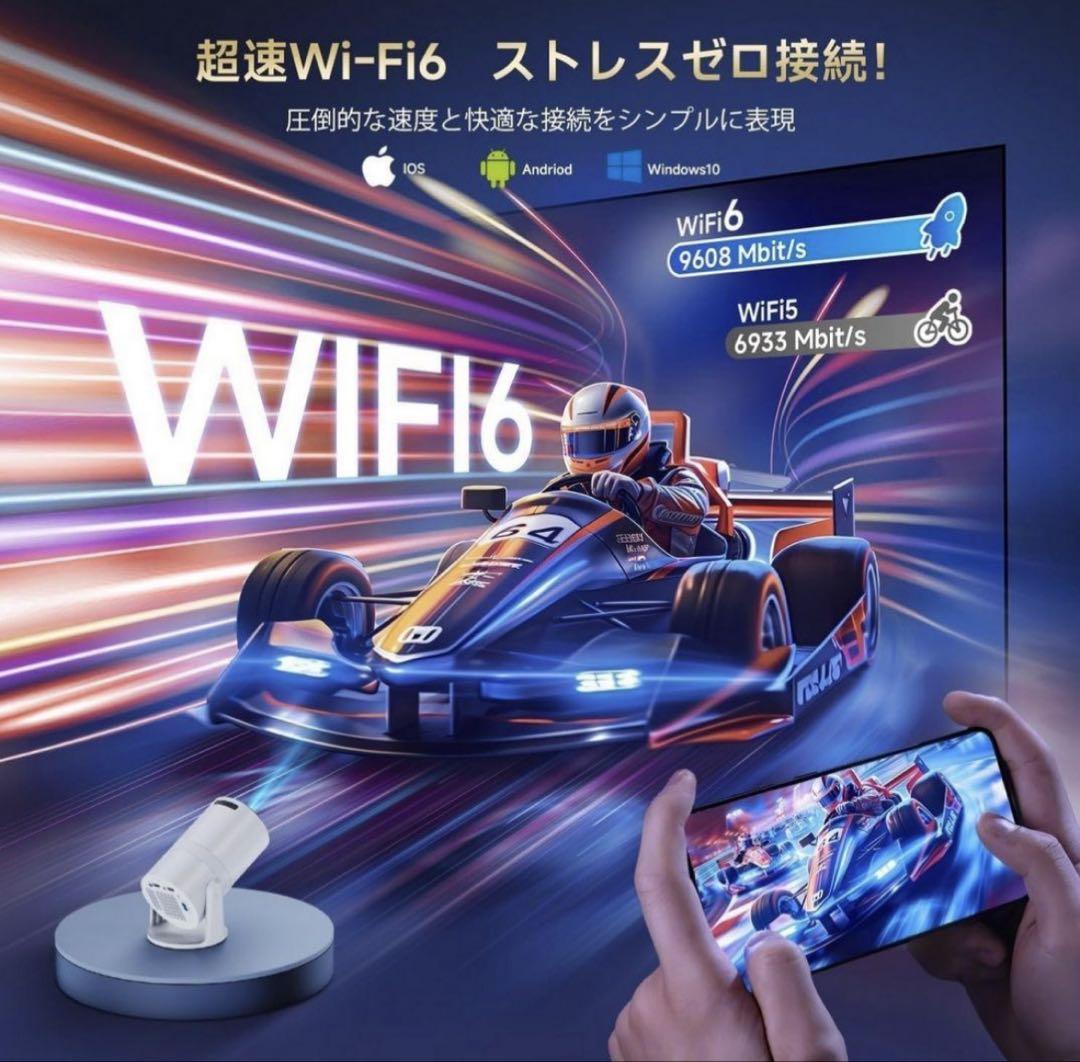 プロジェクター 家庭用 Android TV搭載 270°回転18000LM