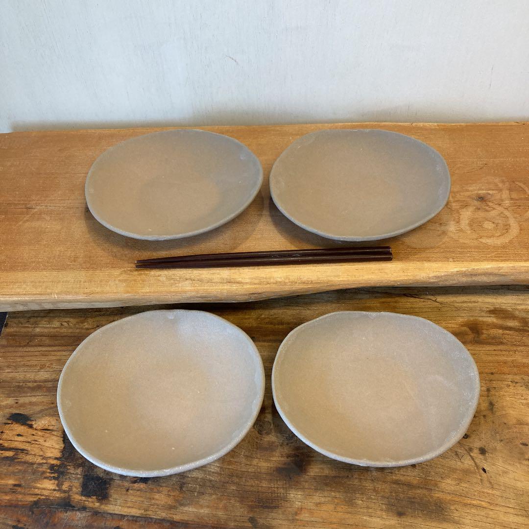 たか様新品 柿渋色のだえん取り皿4枚 I iyCdp-m80967514667 陶器 陶芸作家 新品お得