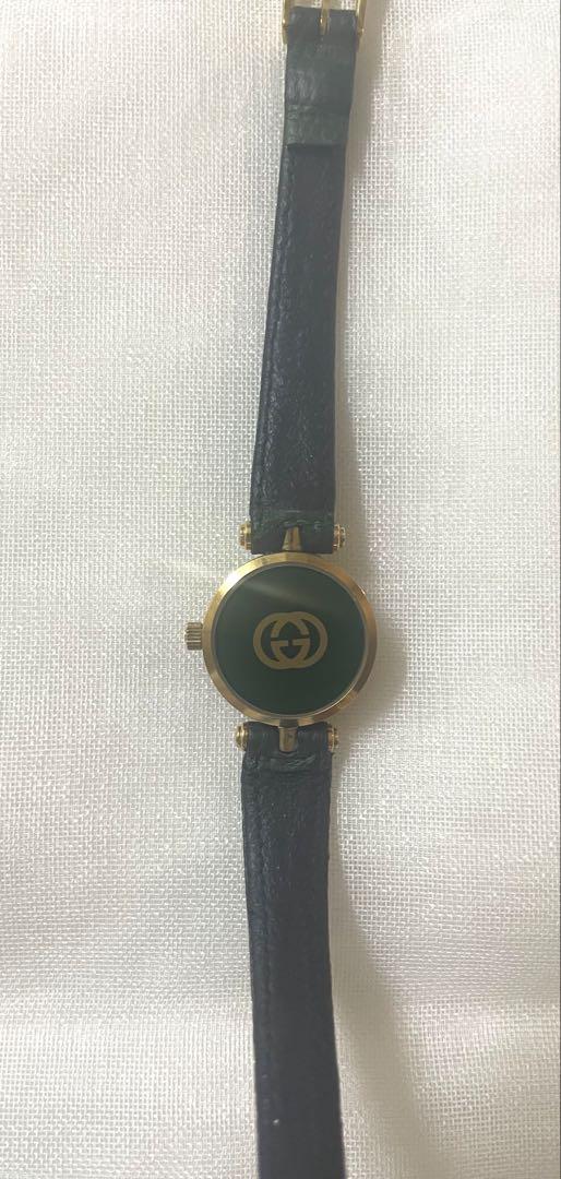 GUCCI グッチ シェリーラインベゼル QZ 白✕グリーン文字盤 腕時計