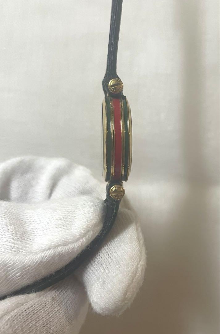 GUCCI グッチ シェリーラインベゼル QZ 白✕グリーン文字盤 腕時計